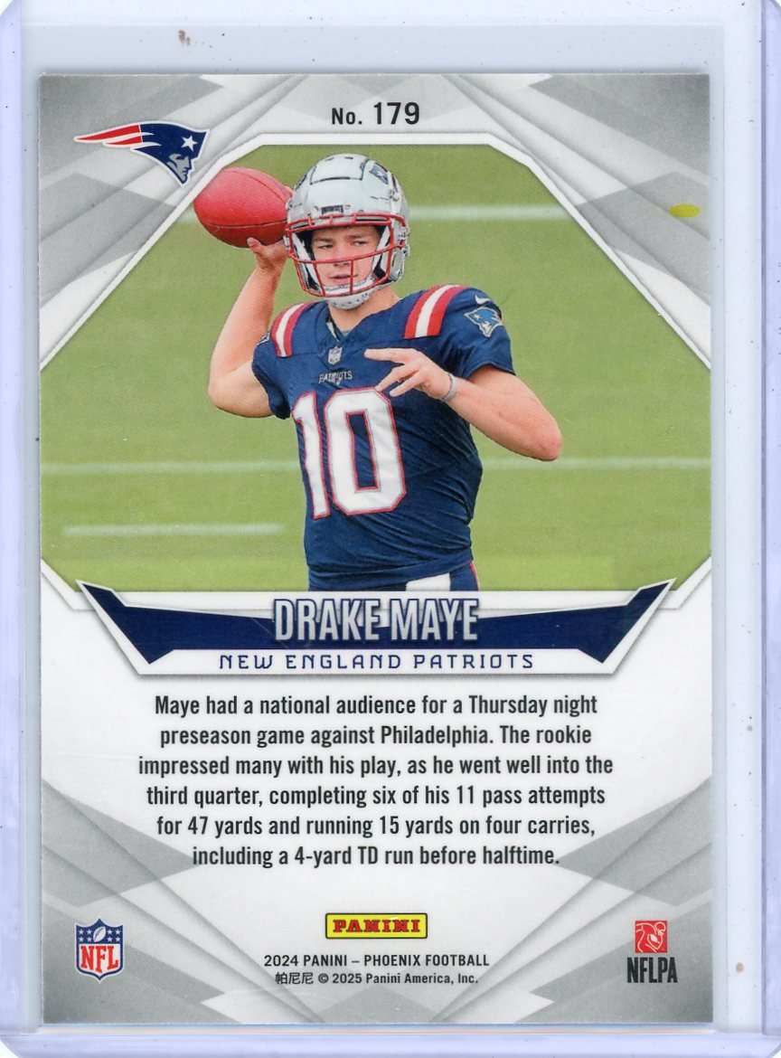 Drake Maye 2024 Panini Phoenix Orange Fade Prizm RC