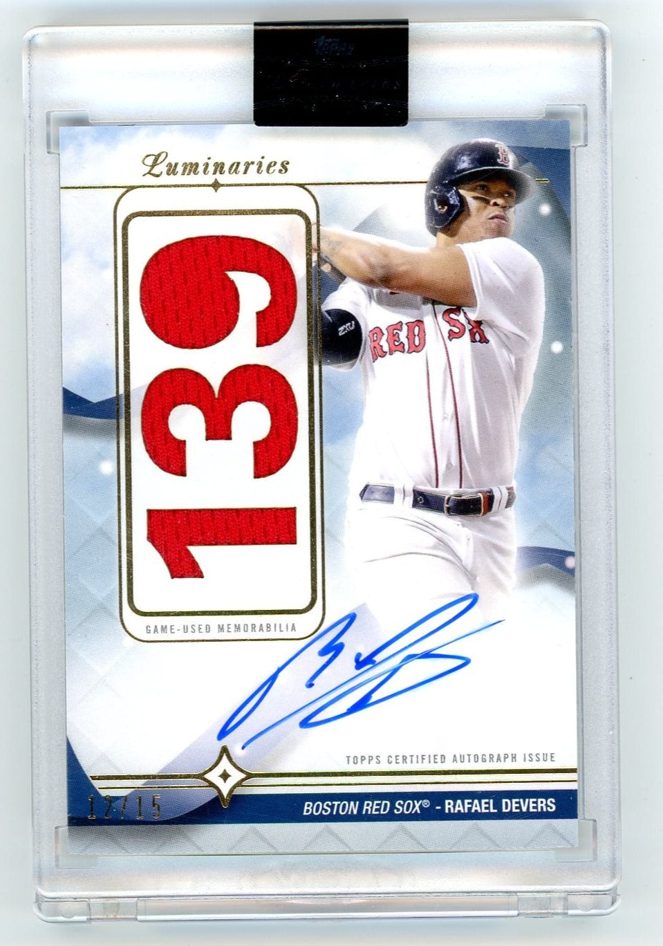Rafael Devers 2023 Topps Luminaries Home Run Kings Autograph relic #'d 12/15