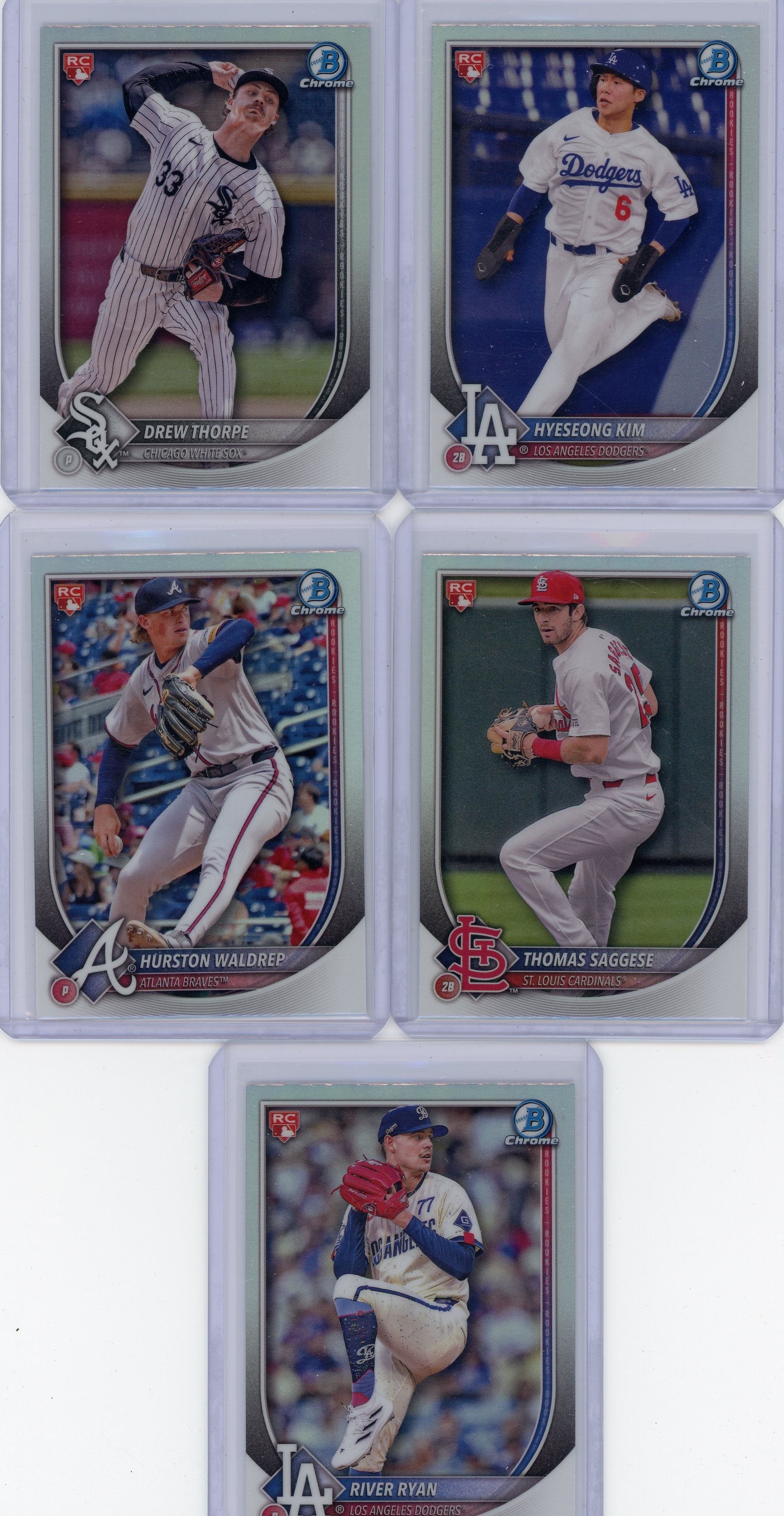Red RC Logo 2025 Bowman Chrome 5-card lot