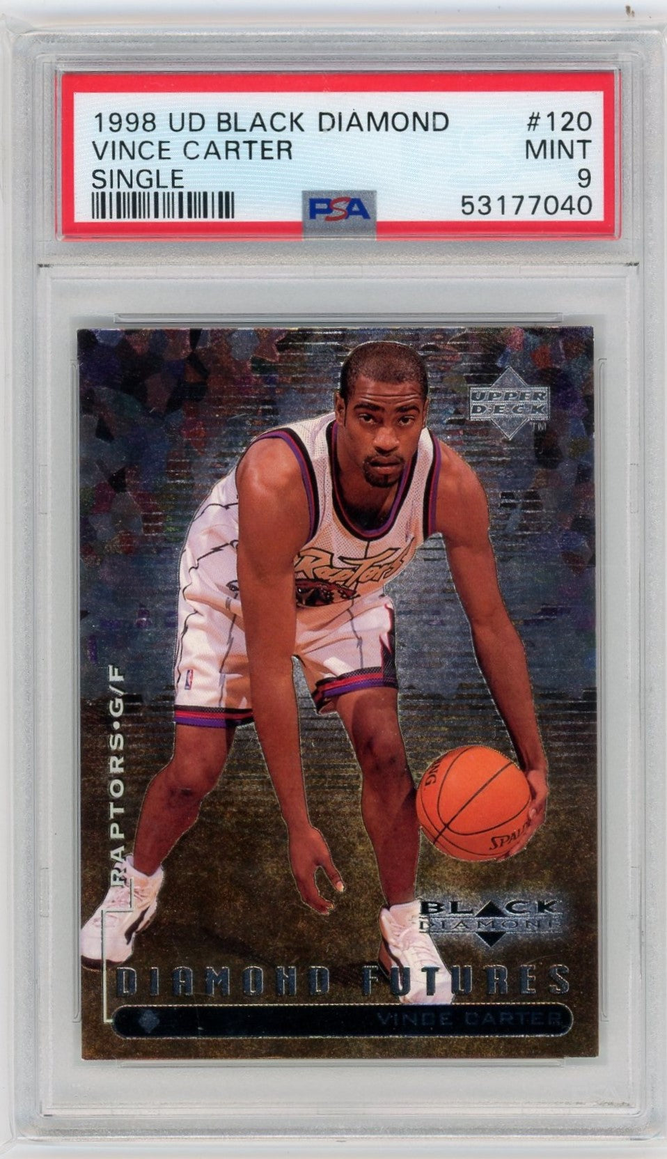 Vince Carter 1998 Upper Deck Black Diamond Single PSA 9
