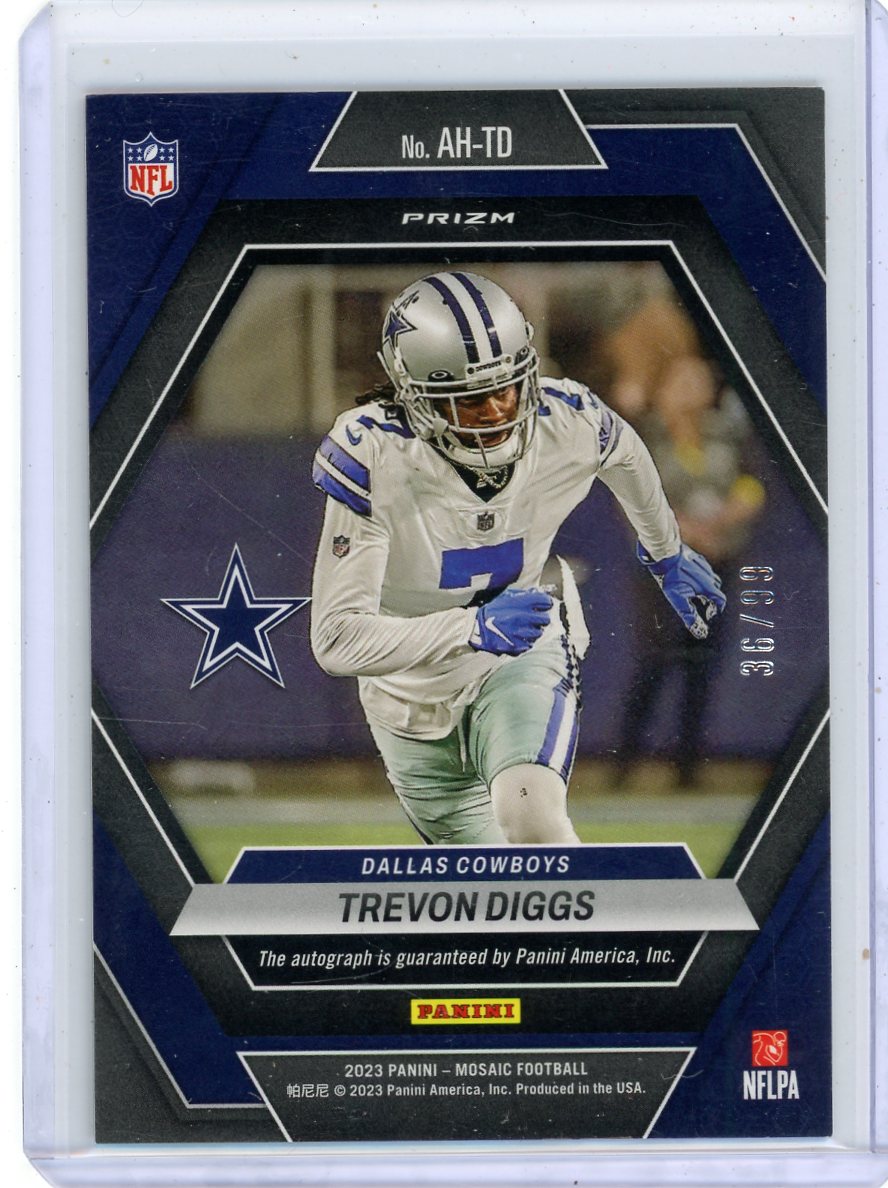 Trevon Diggs 2023 Panini Mosaic Autograph Red #'d 36/99