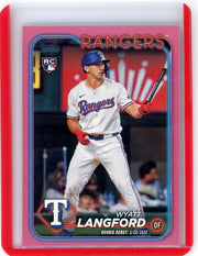 Wyatt Langford 2024 Topps Update Debut Mother's Day pink rookie card #'d 32/50