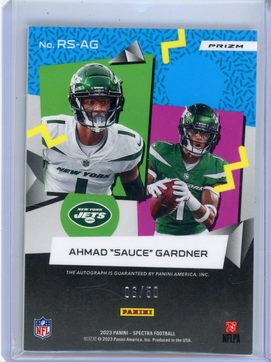 Ahmad "Sauce" Gardner 2023 Panini Spectra Retrospect Autograph #'d 06/50