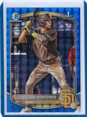 Cobb Hightower 2025 1st Bowman Chrome blue geometric ref. #'d 022/150