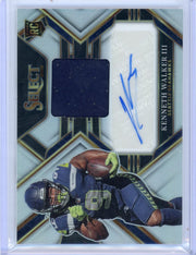 Kenneth Walker 2022 Panini Select Rookie Patch Autograph Silver #'d 147/199