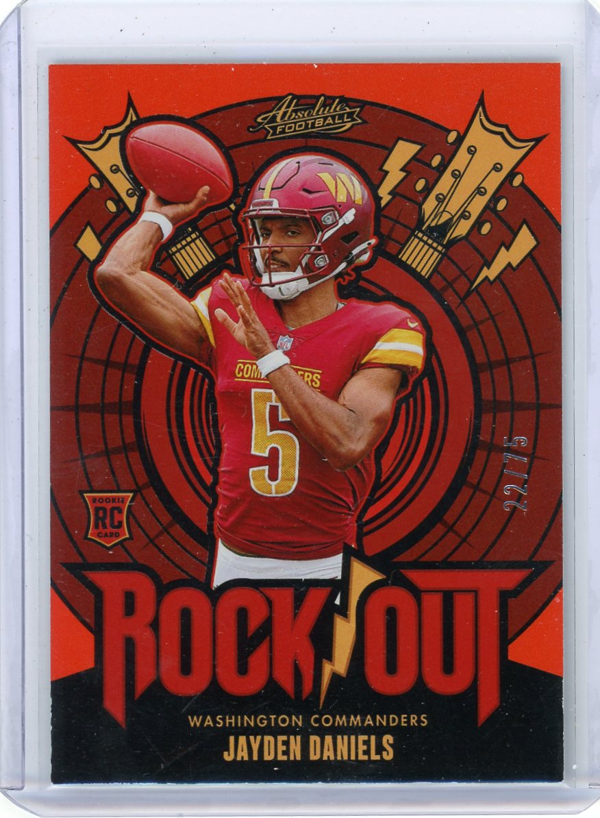 Jayden Daniels 2024 Panini Absolute Rock Out red rookie card #'d 22/75