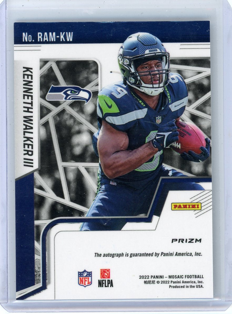 Kenneth Walker 2022 Panini Mosaic Rookie Autograph