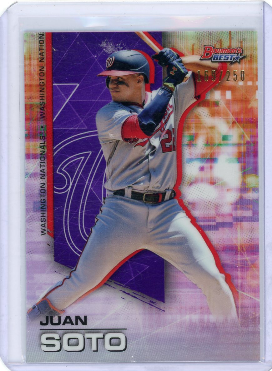 Juan Soto 2021 Bowman's Best purple refractor #'d 169/250