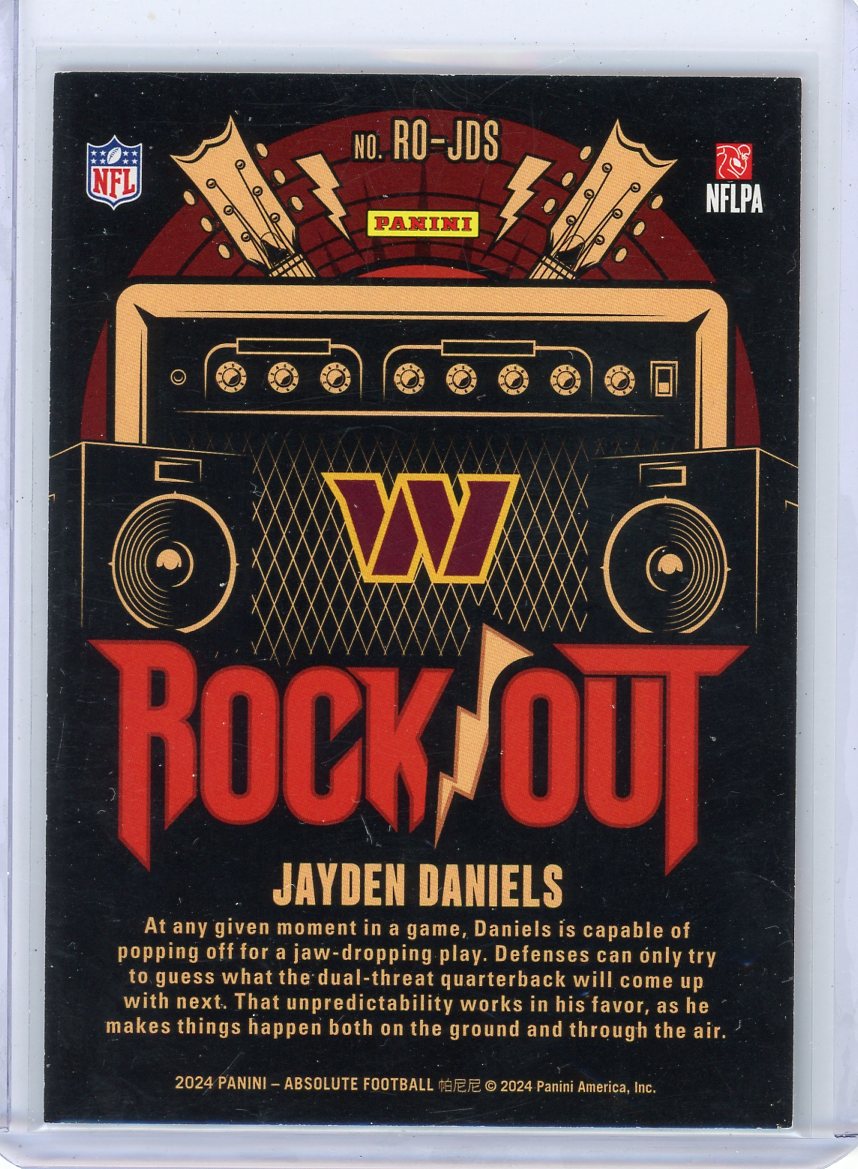 Jayden Daniels 2024 Panini Absolute Rock Out red rookie card #'d 22/75