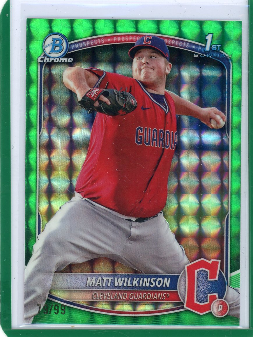 Matt Wilkinson 2025 1st Bowman Chrome green geometric ref. #'d 79/99