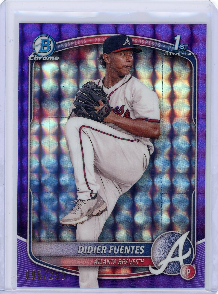 Didier Fuentes 2025 1st Bowman Chrome purple geometric ref. #'d 095/250