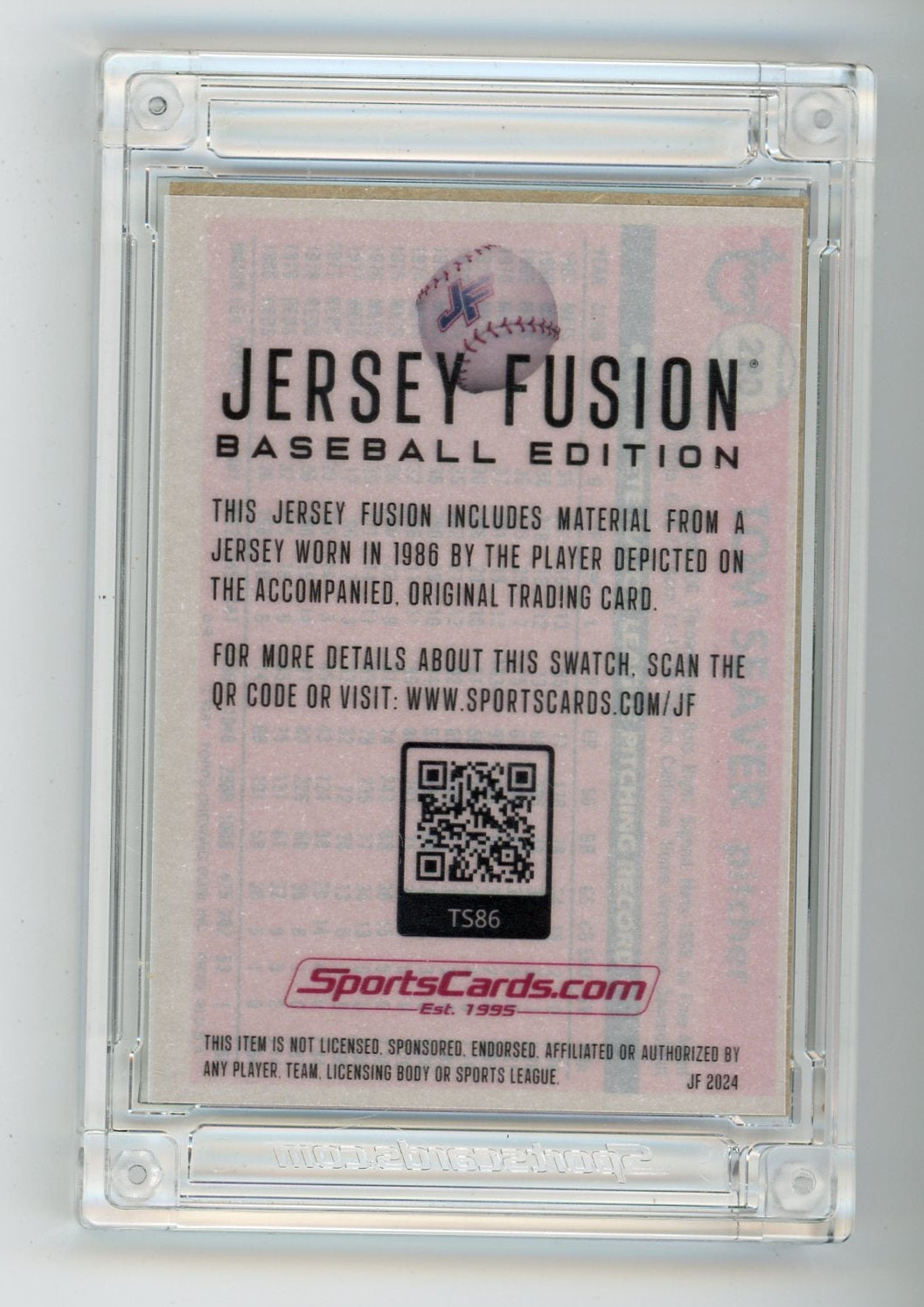 Tom Seaver 2024 Jersey Fusion '81 Topps game-used swatch/jersey relic
