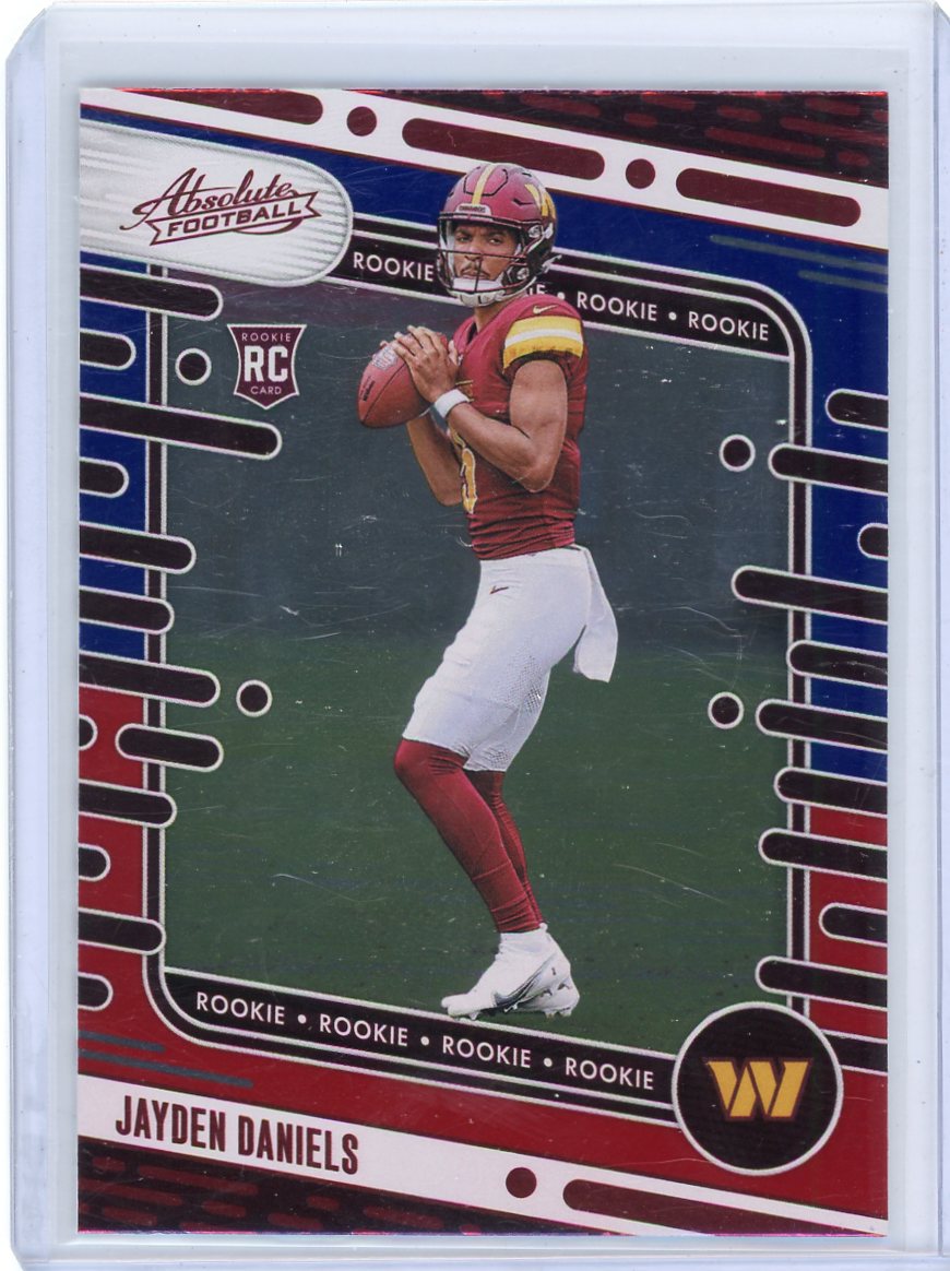 Jayden Daniels 2024 Panini Absolute Red & Blue rookie card