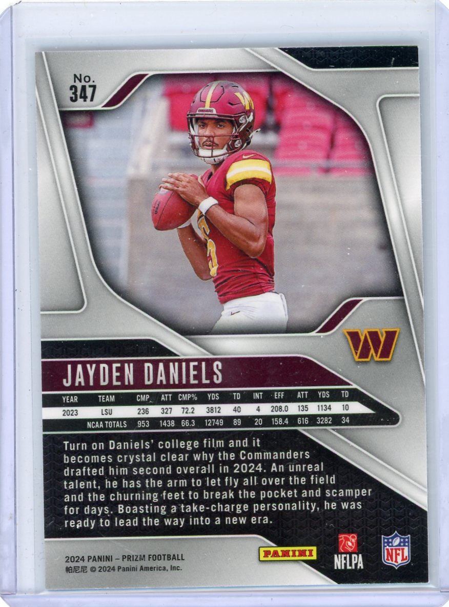 Jayden Daniels 2024 Panini Prizm rookie card
