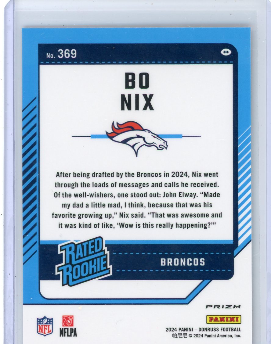 Bo Nix 2024 Panini Donruss Optic Rated Rookies Red Pandora Prizm
