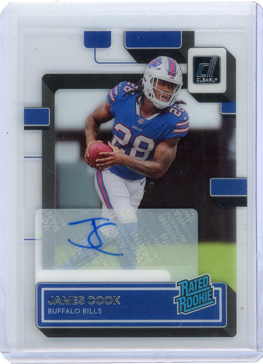 James Cook 2022 Panini Donruss Clearly rated Rookie Auto