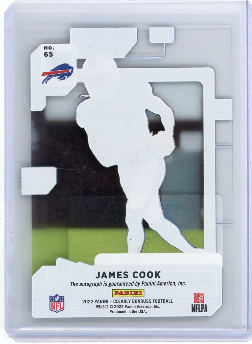 James Cook 2022 Panini Donruss Clearly rated Rookie Auto