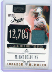 Irving Fryar 2011 Panini National Treasures Notable Numbers auth. game-used jersey relic #'d 62/99