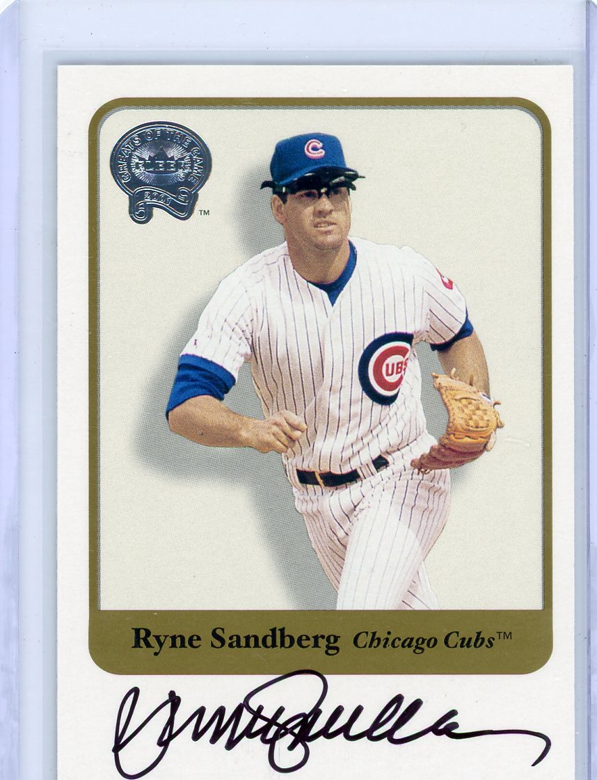 Ryne Sandberg 2001 Fleer Greats of the Game autograph