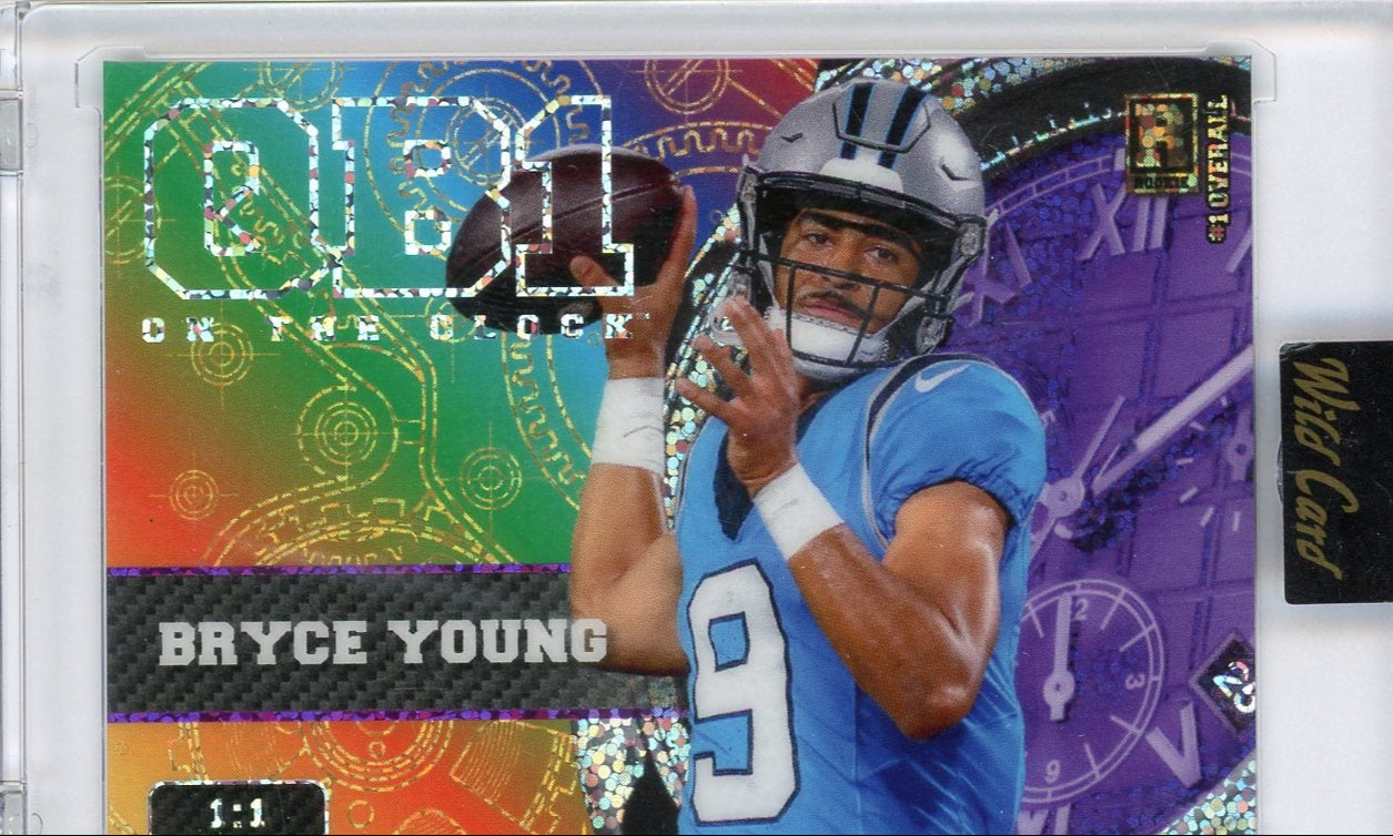 Bryce Young 2023 Wild Card QB On the Clock #1 Overall rookie card #'d 1/1