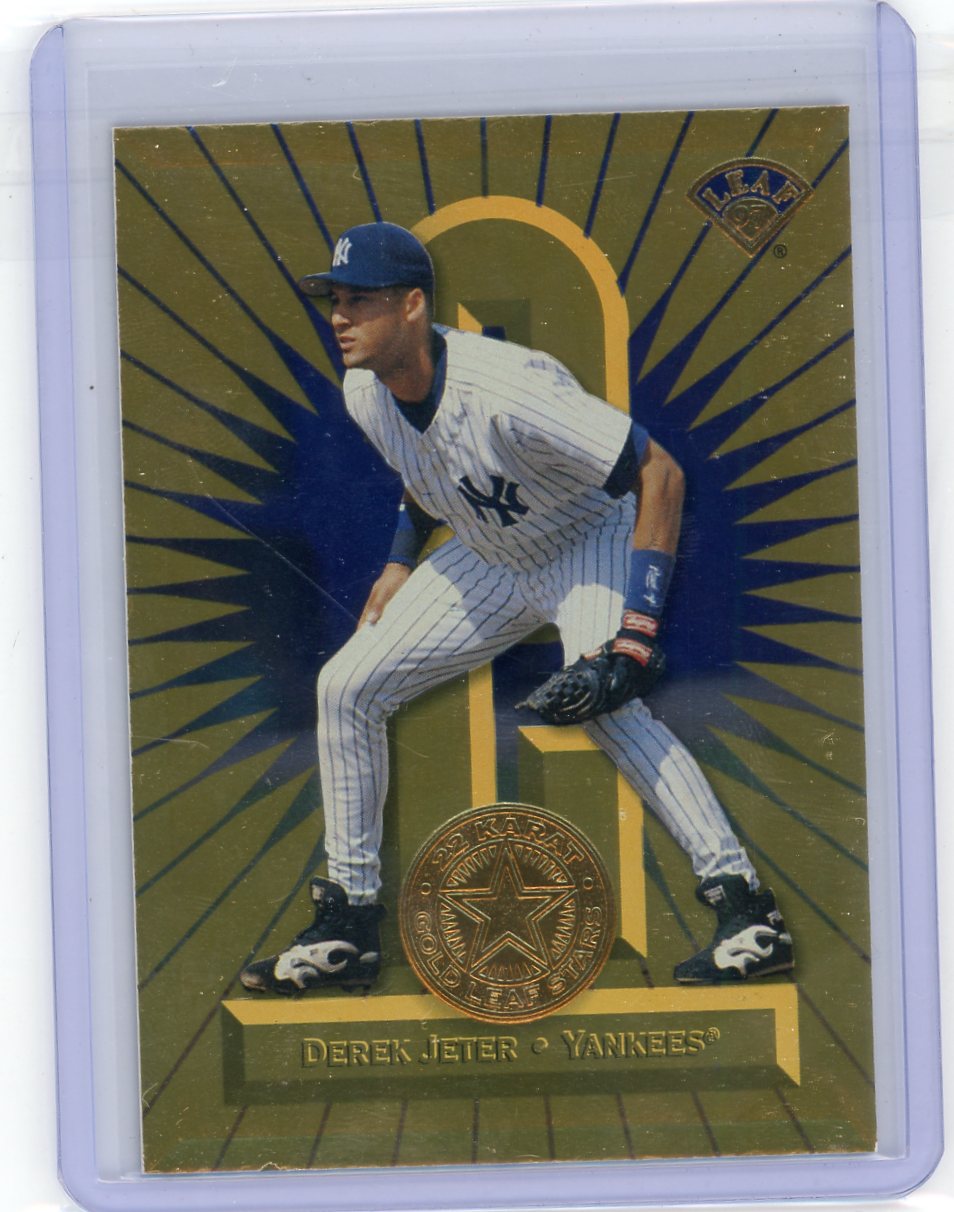 Derek Jeter 1997 Leaf 22kt Gold Stars #'d 1775/2500