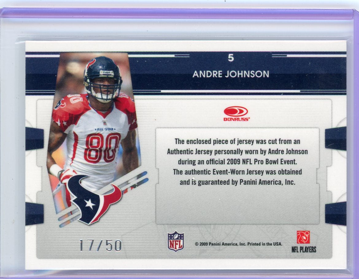Andre Johnson 2009 Panini Absolute Tools of the Trade auth. game-used relic #'d 17/50