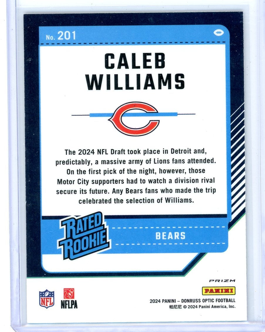 Caleb Williams 2024 Panini Donruss Optic Rated Rookie Purple Scope