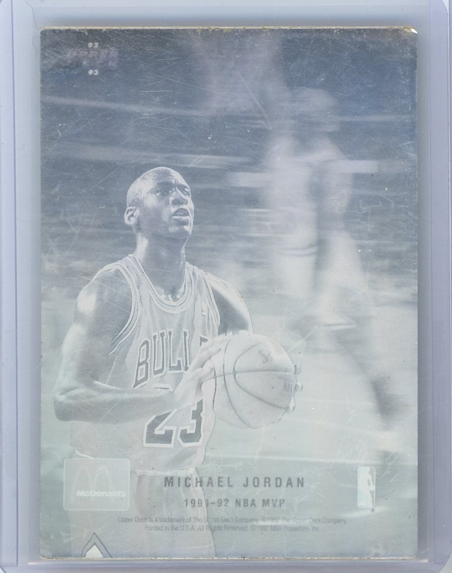 Michael Jordan 1992 Upper Deck McDonald's MVP Hologram blank back