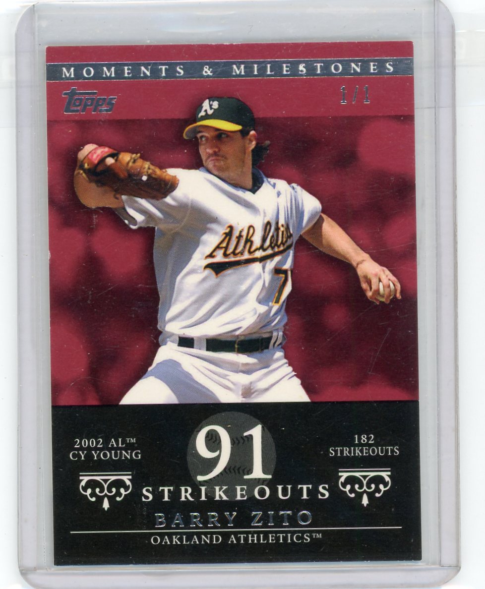 Barry Zito 2007 Topps Moments Milestones #'d 1/1