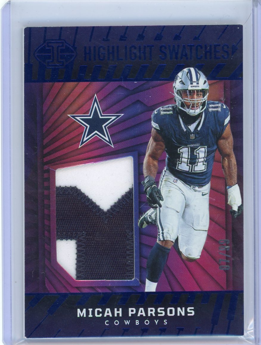 Micah Parsons 2024 Panini Illusions Highlight Swatches Blue #'d 07/99