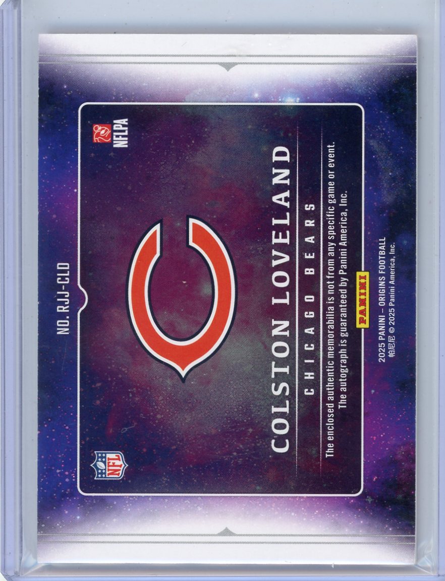 Colston Loveland 2025 Panini Origins Rookie Patch Autograph Red #'d 33/99