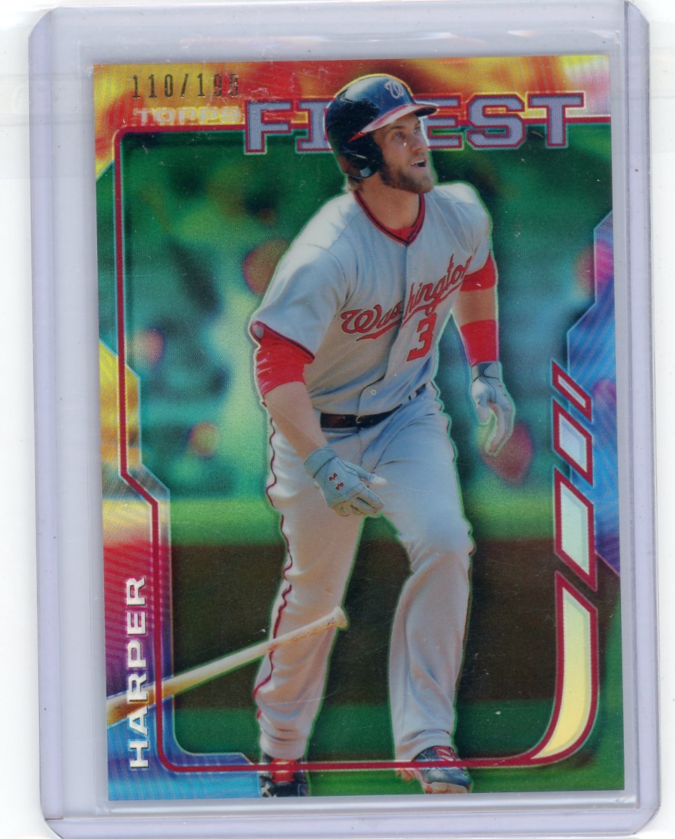 Bryce Harper 2014 Topps Finest Green Refractor #'d 110/199