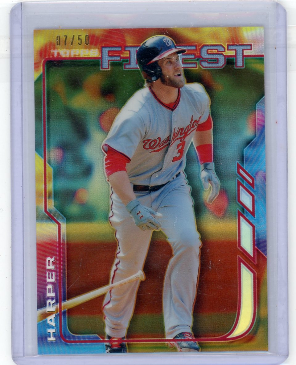 Bryce Harper 2014 Topps Finest Gold Refractor #'d 07/50