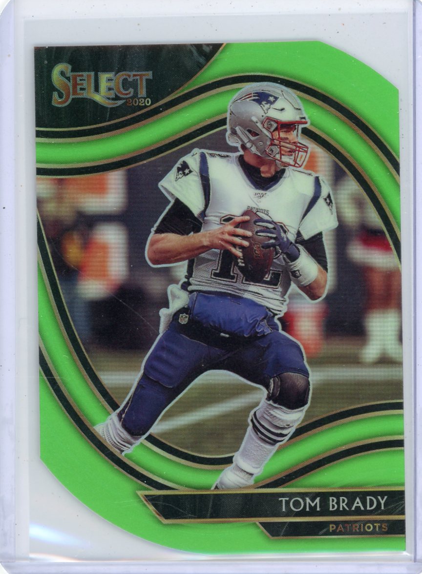 Tom Brady 2020 Panini Select Field Level Neon Green Die Cut
