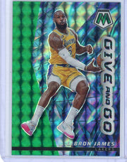 LeBron James 2022-23 Panini Mosaic Give and Go green mosaic prizm