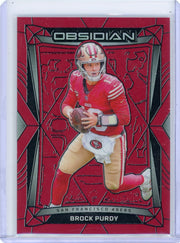 Brock Purdy 2024 Panini Obsidian Red Flood #'d 40/49