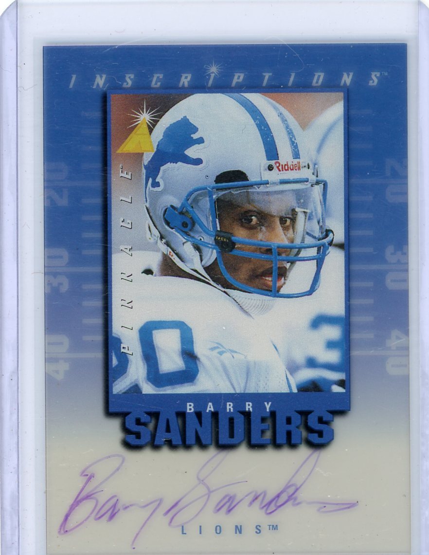 Barry Sanders 1997 Pinnacle Inscriptions Autograph #'d 1214/2053
