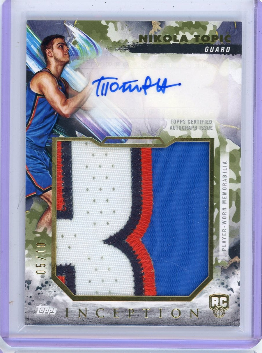 Nikola Topic 2024-25 Topps Inception Rookie Jumbo autograph relic #'d 05/10
