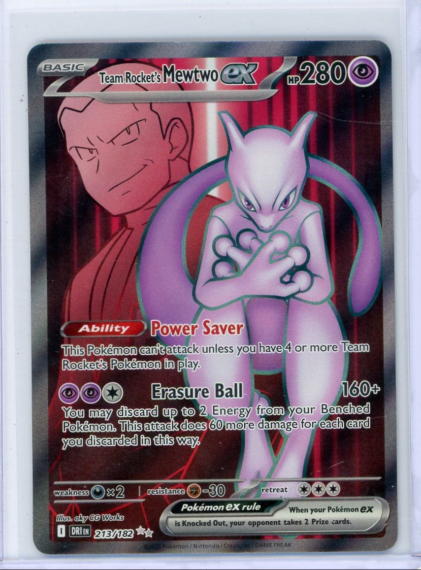 Team Rocket's Mewtwo Pokémon Destined Rivals Ultra Rare #213/182