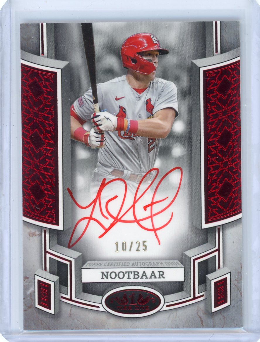 Lars Nootbaar 2024 Topps Tier One Red Ink autograph #'d 10/25