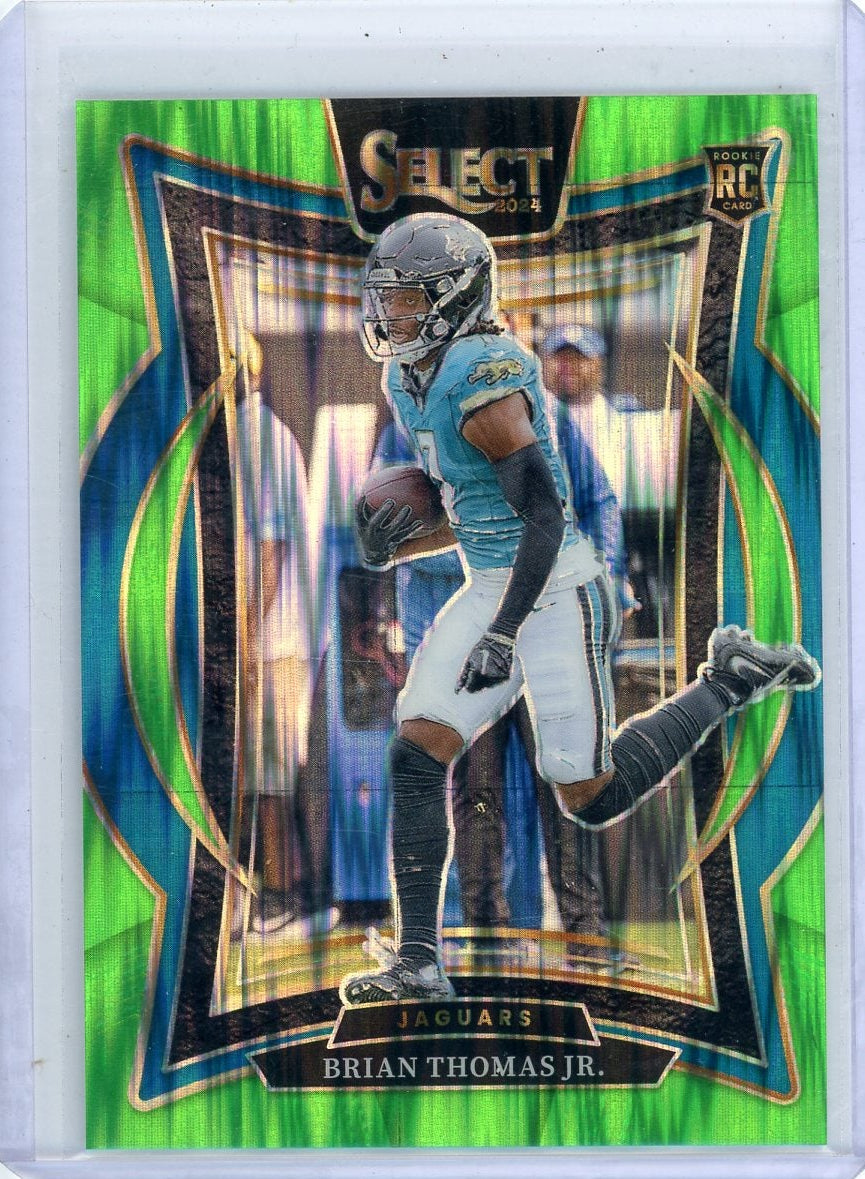 Brian Thomas Jr. 2024 Panini Select Green Shock Prizm RC #'d 033/599
