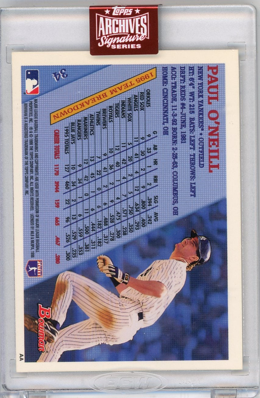 Paul O'Neill 2023 Topps Archives Signature Series Autograph #'d 3/4