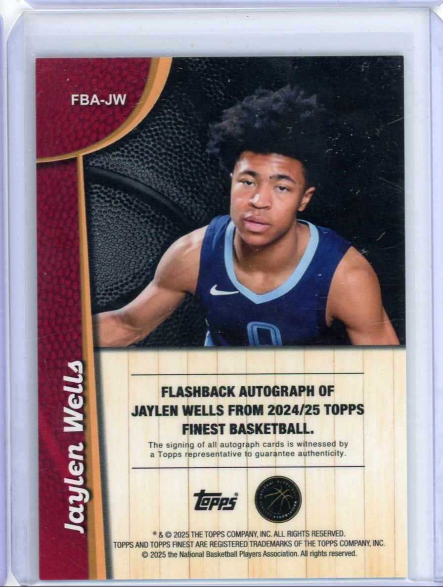 Jaylen Wells 2025 Topps Finest Flashback autograph rookie card #'d 19/25