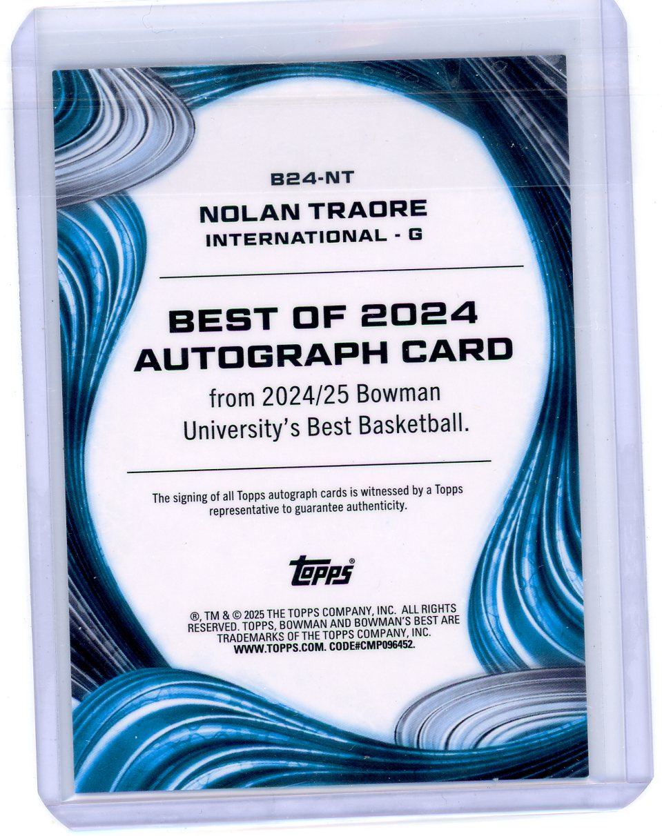Nolan Traore 2024-25 Bowman U Best Best of 2024 Auto Orange Geometric #'d 21/25
