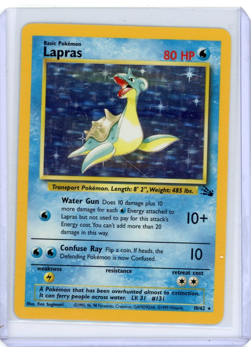 Lapras 1999 Pokemon Fossil holo #10/62 LP
