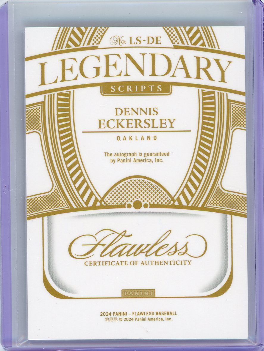 Dennis Eckersley 2024 Panini Flawless Legendary autograph red #'d 06/20