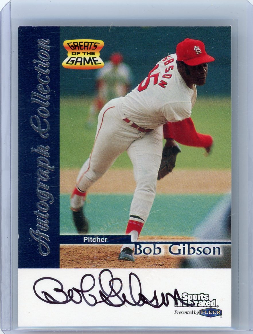 Bob Gibson 1999 Fleer Greats of the Game SI autograph