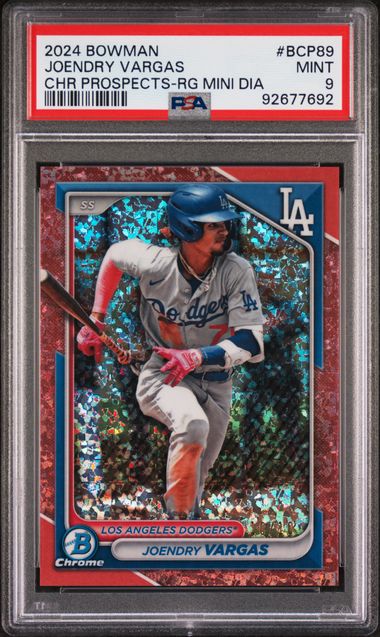 Joendry Vargas 2024 Bowman Chrome Rose Gold Mini Diamond ref. #'d 10/10 PSA 9