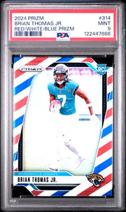 Brian Thomas Jr. 2024 Panini Prizm RWB prizm rc PSA 9