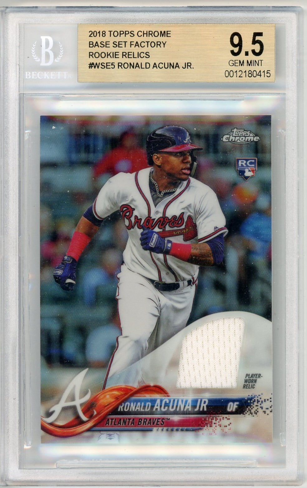 2018 Topps Chrome Ronald Acuna Jr Rookie Autograph BGS 9.5